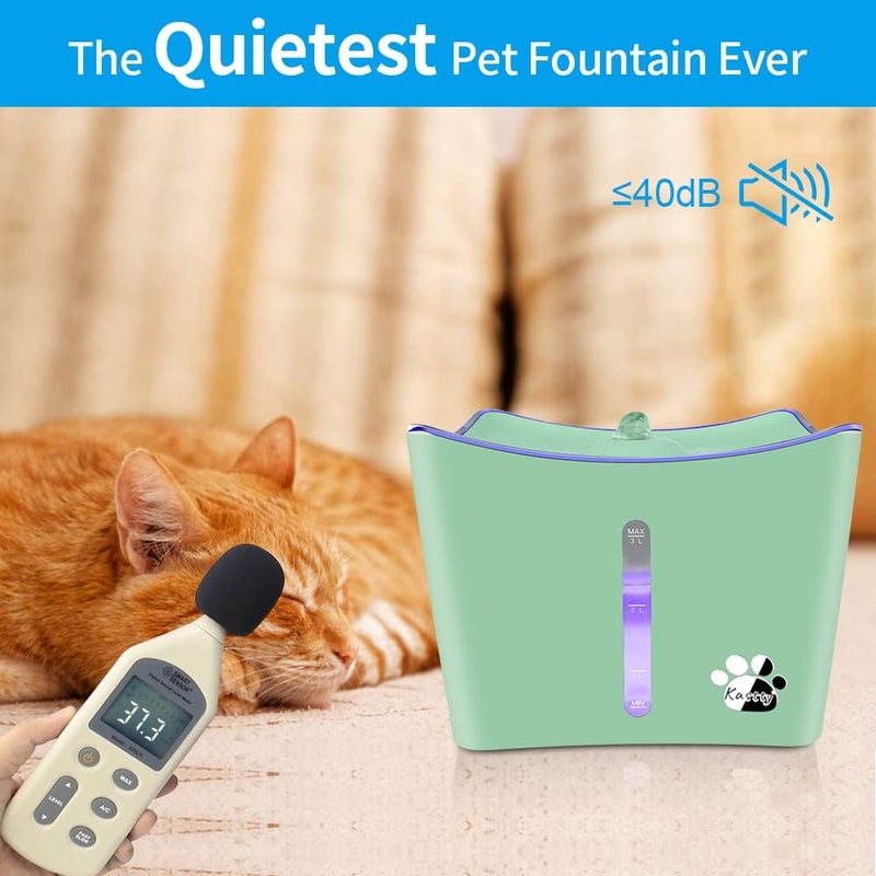 Kastty Cat Water Fountain, 101oz/3L Pet Water Fountain, Cat Fountain Whisper Quiet Water Fountain for Cats Inside, Automatic Cat Water Dispenser, Dog Water Fountain with LED Light,1 Cat Waterer Filter - Image 5